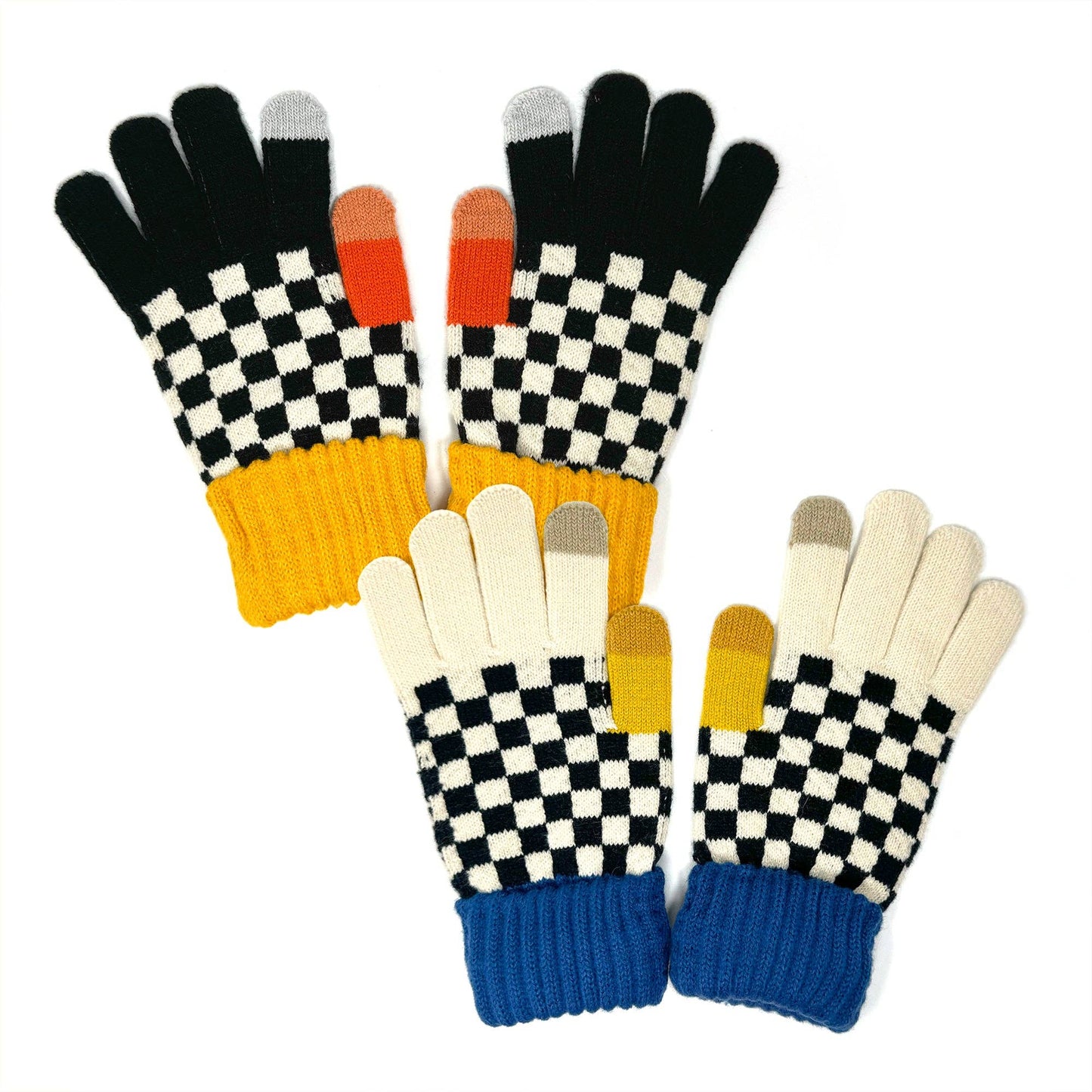 Color-Block Touchscreen Winter Gloves – Cozy and Stylish Acc: Orange