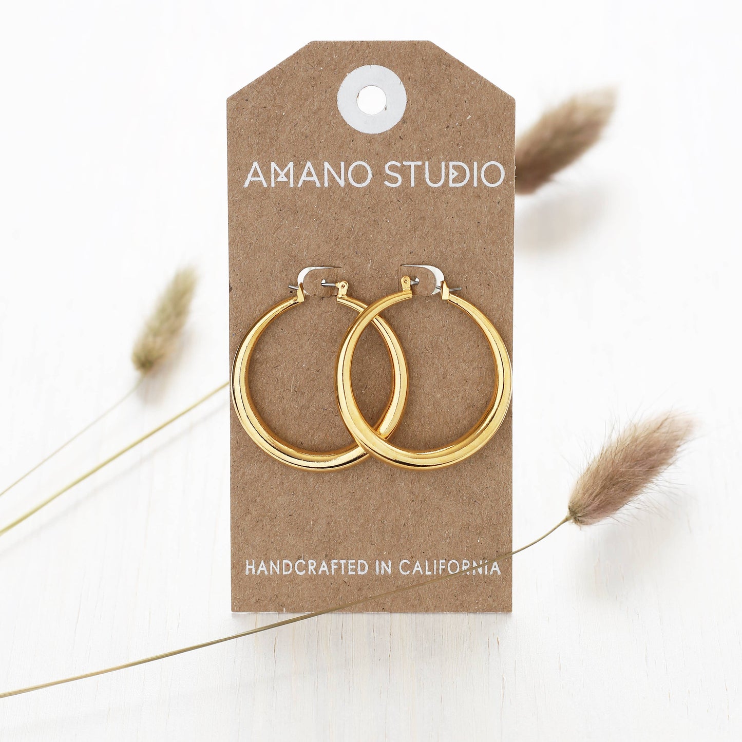 Large Maria Hoops: Gold