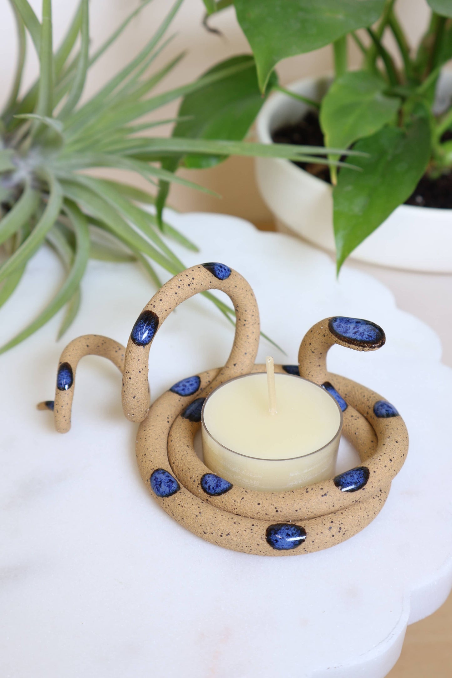 Carter & Rose - Ceramic Snake Tealight: Sofie