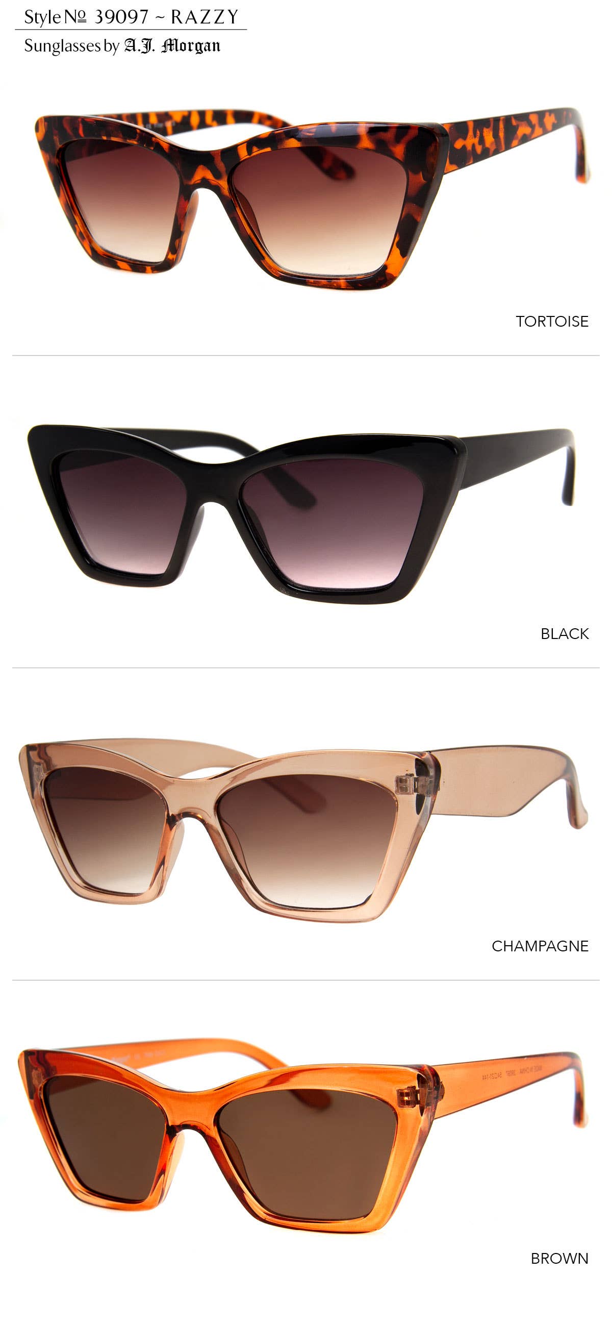 A.J. Morgan - Razzy - Sunglasses: Black