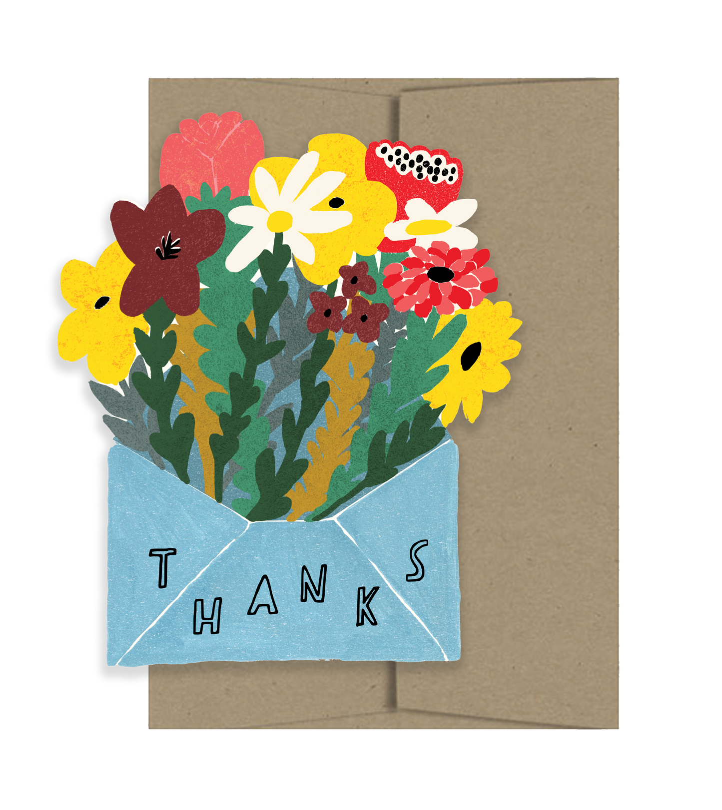 Isatopia - Thank You with Flowers - Die Cut Card
