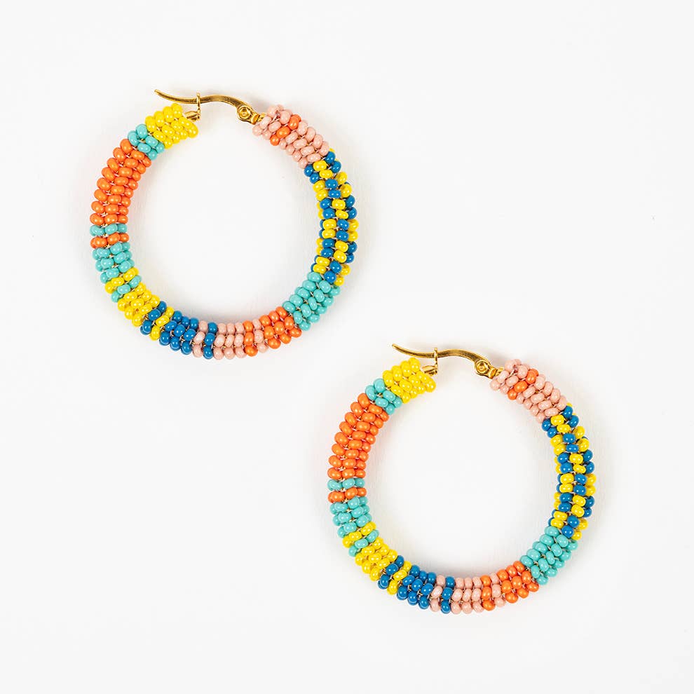 Altiplano - Patchwork Hoop Earrings: Juicy Fruit