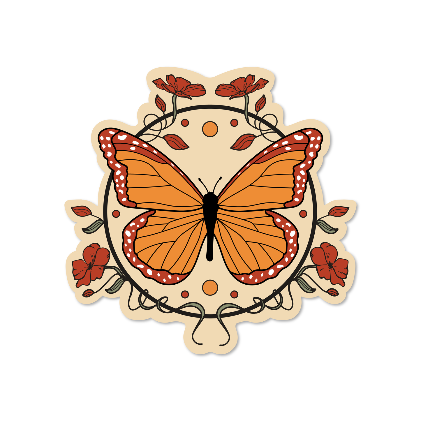 Graphic Heart - Monarch Butterfly - Vinyl Sticker