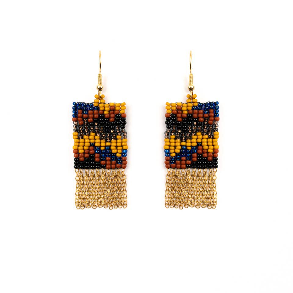 Rhythm Fringe Earrings: Peacock