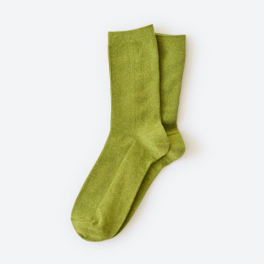 Hooray Sock Co. - Everyday Solid Crew Socks — Moss: Small (Women's 4 - 10)