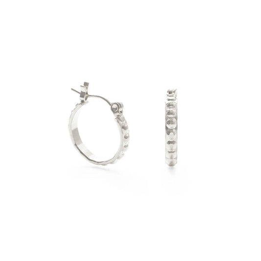 Small Vintage Beaded Hoops: Silver