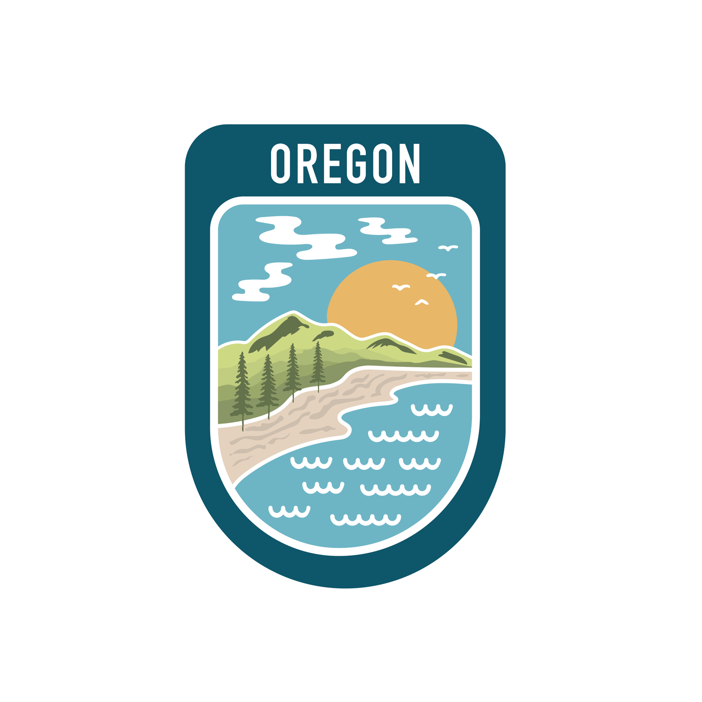 Graphic Heart - State Scenic Route Oregon - Vinyl Sticker