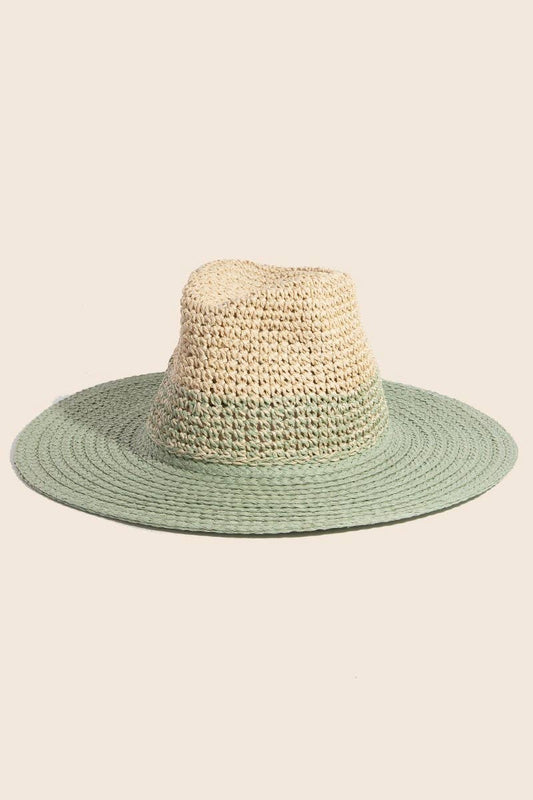 Tone Contrast Straw Hat: KA