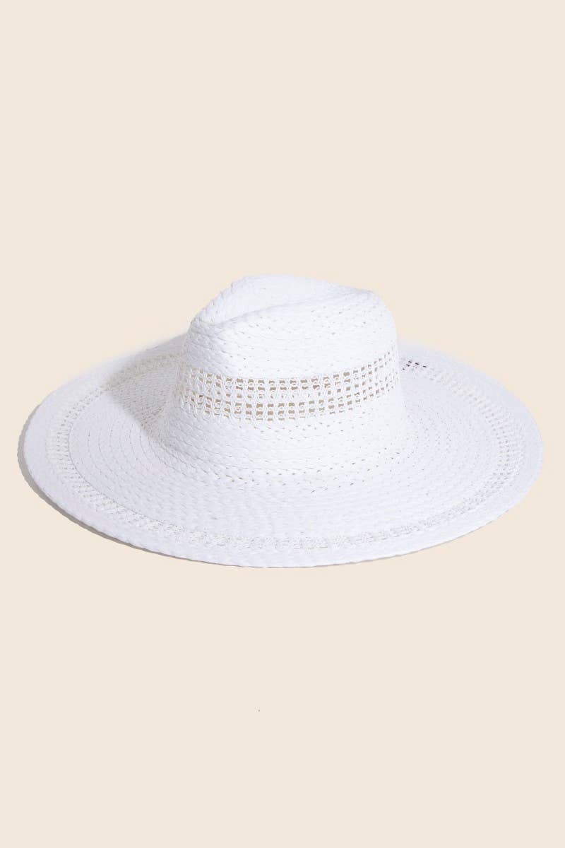 Boho Flat Brim Straw Hat: IV