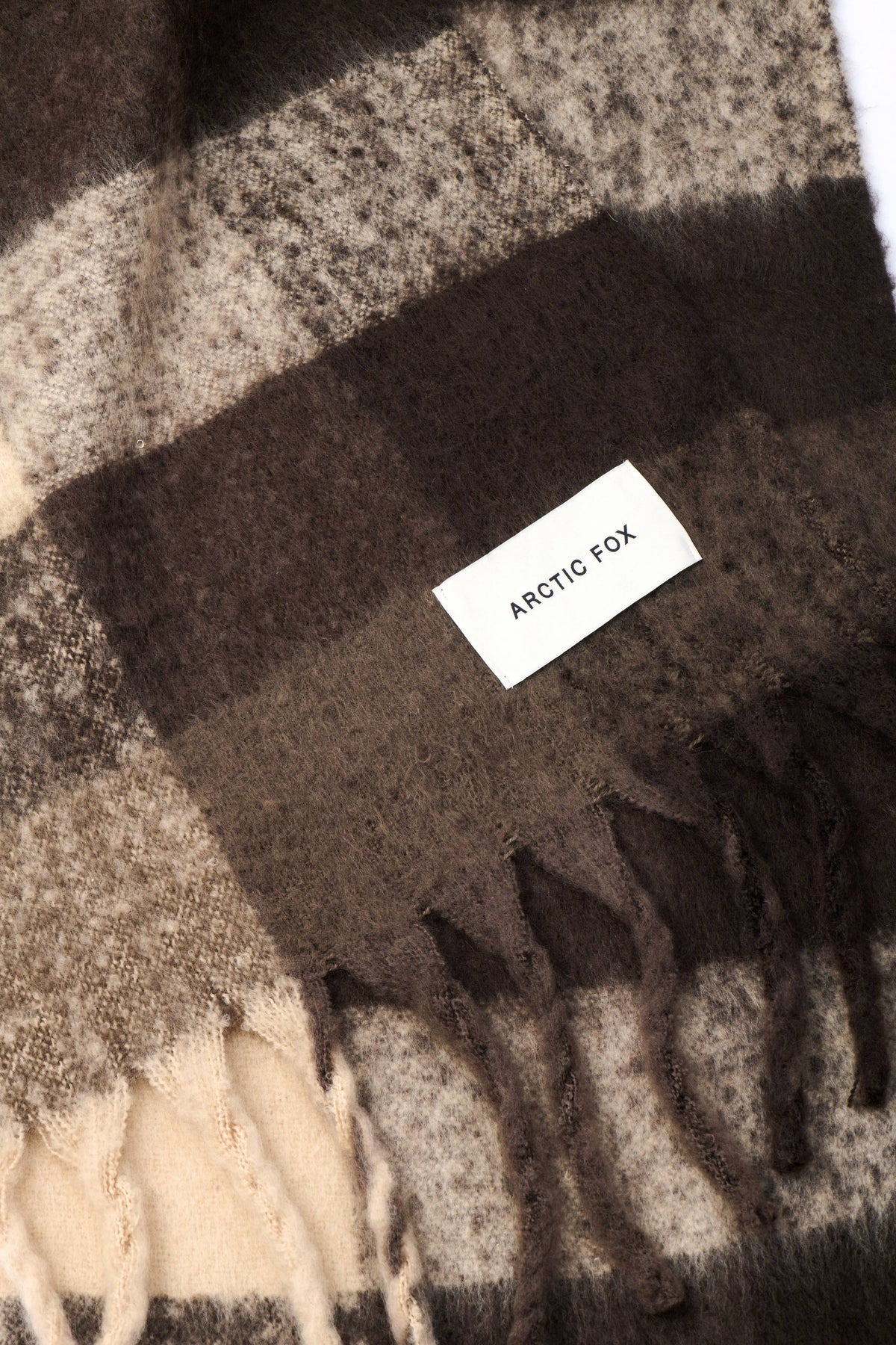 Arctic Fox & Co. - North America - The Reykjavik Scarf - 100% Recycled - Brown Check - FW26
