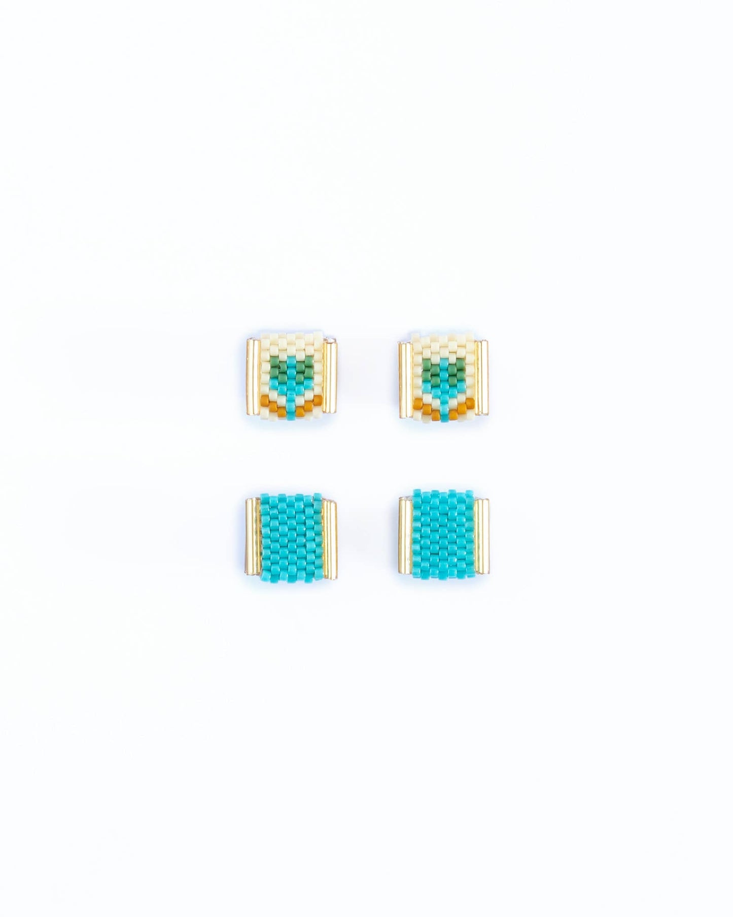 Mayana Designs Co - Beaded Handwoven Tulip Stud Pack (Black/Lilac)