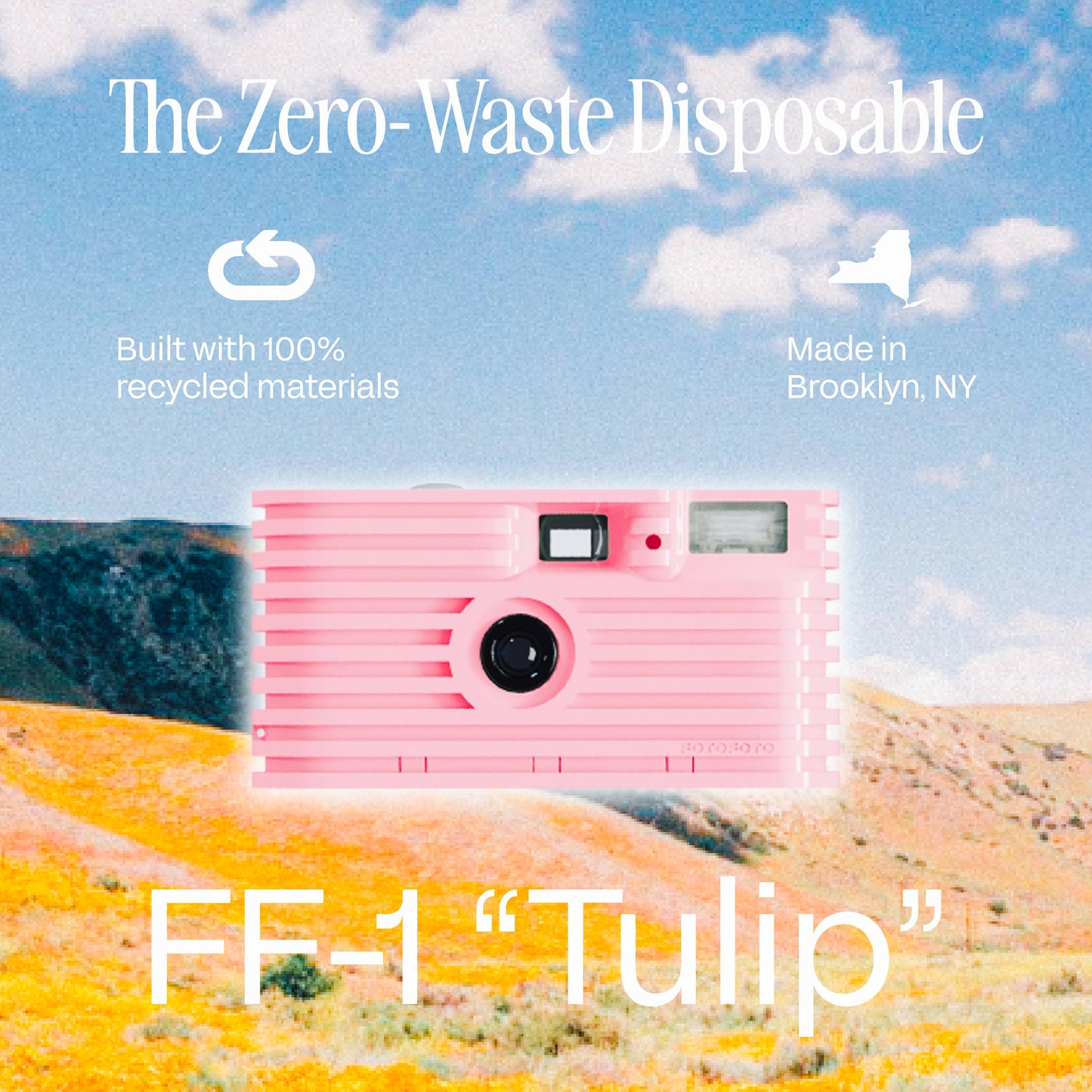 Fotofoto FF-1 "Tulip" | Sustainable Disposable Camera: Pink