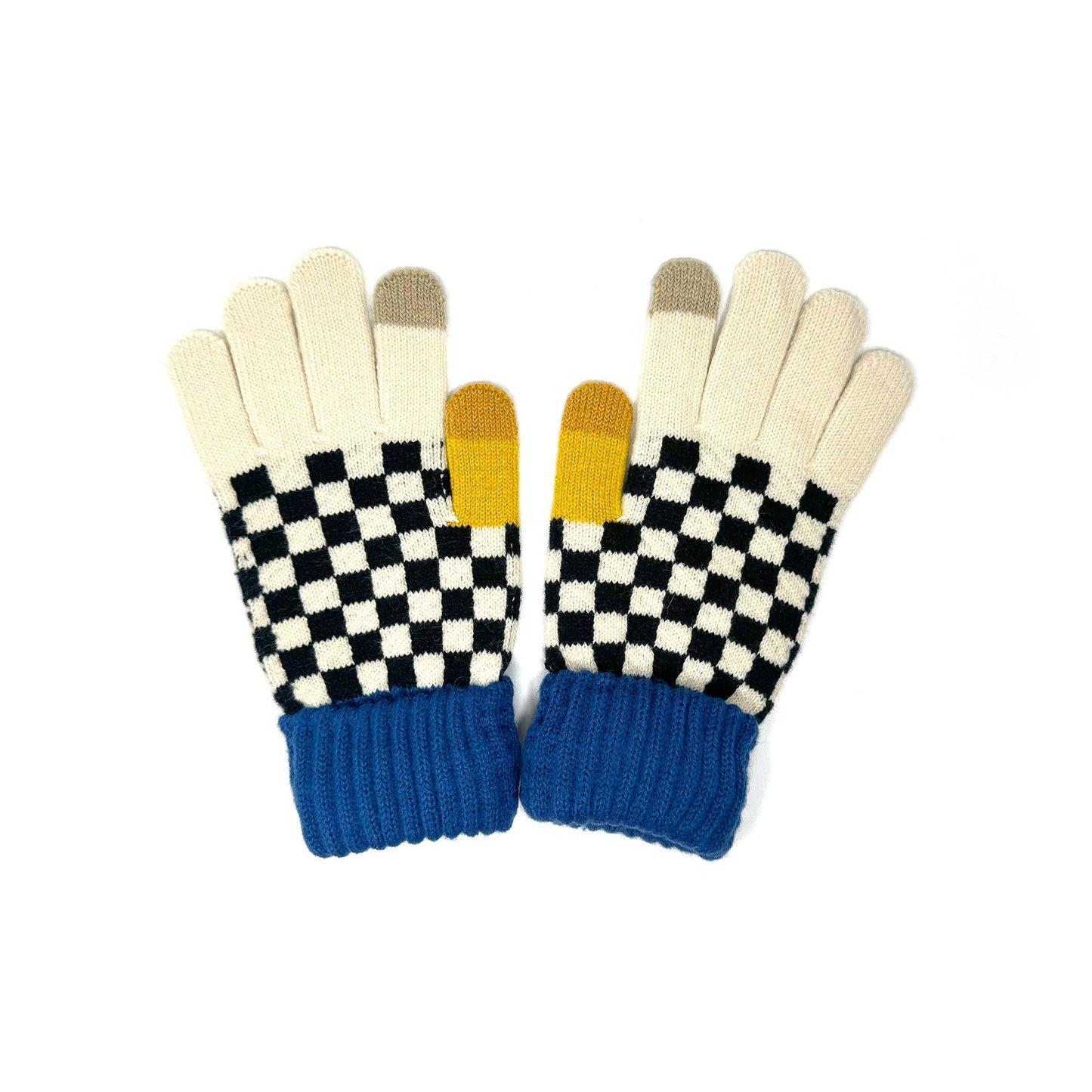 Color-Block Touchscreen Winter Gloves – Cozy and Stylish Acc: Medium Blue