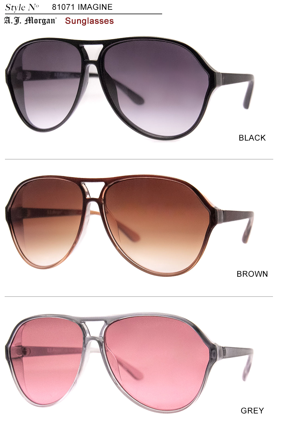 A.J. Morgan - Imagine - Sunglasses: Brown