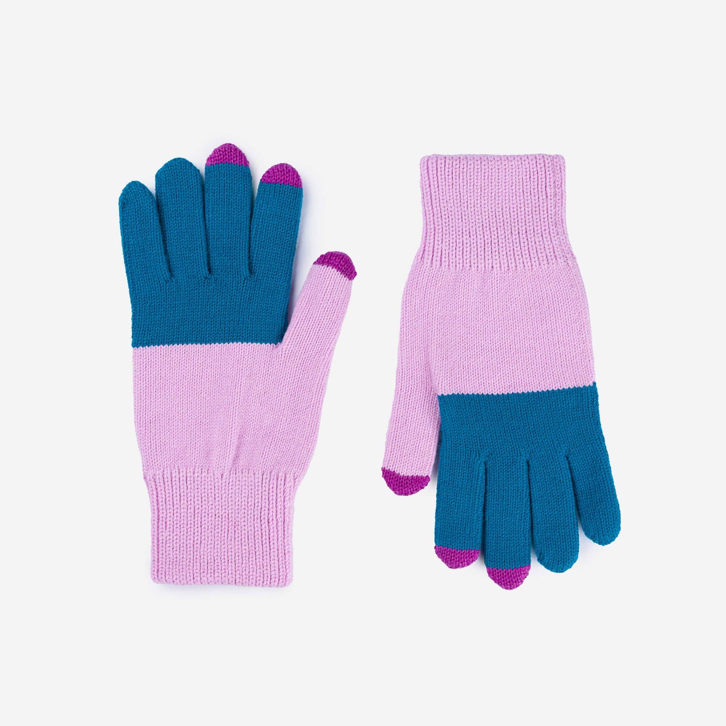 VERLOOP | knits - Colorblock Knit Touchscreen Gloves: Jade Yellow