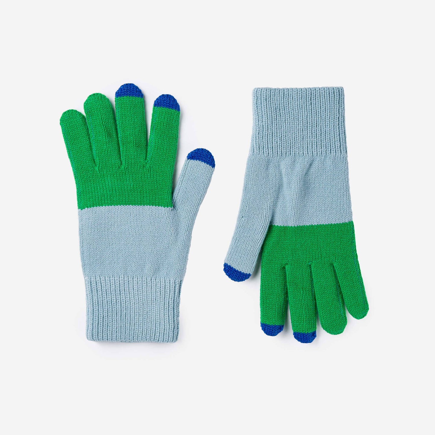 VERLOOP | knits - Colorblock Knit Touchscreen Gloves: Jade Yellow