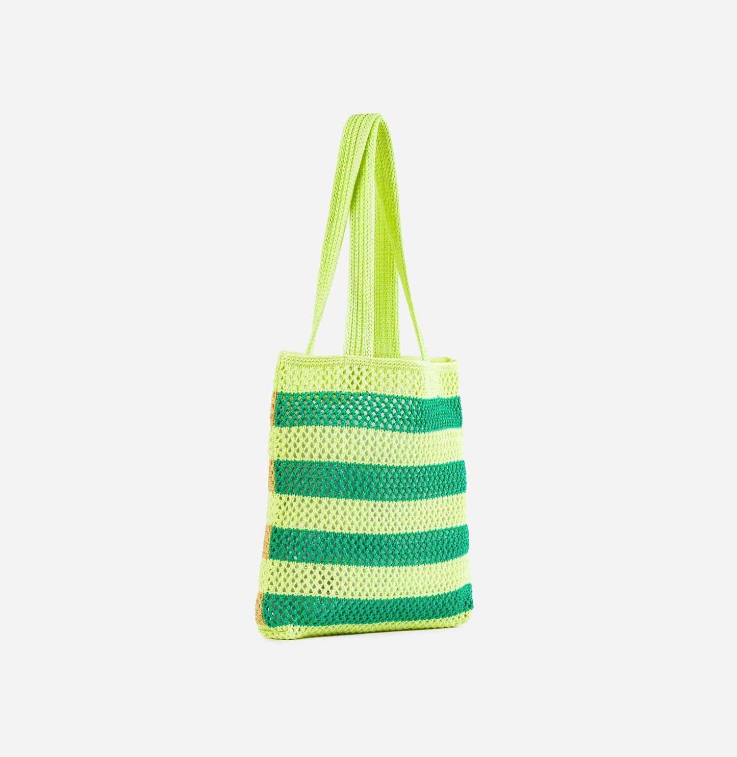 VERLOOP | knits - Stripe Raffia Tote: Lime Green