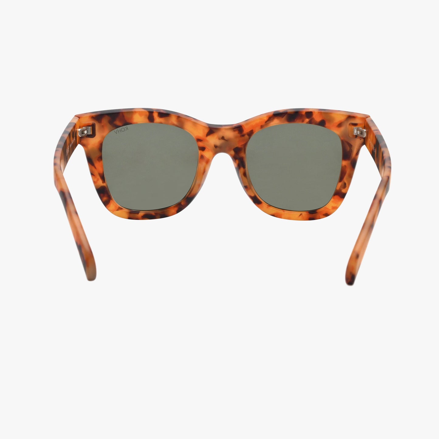 Kohv Eyewear - BAILEY MATTE TORTOISE Polarized Oversized Square Sunglasses: Amber Matte / Matte / Green