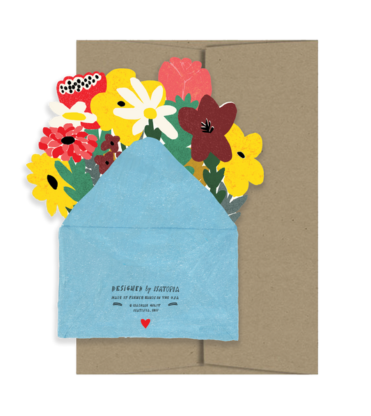 Isatopia - Thank You with Flowers - Die Cut Card