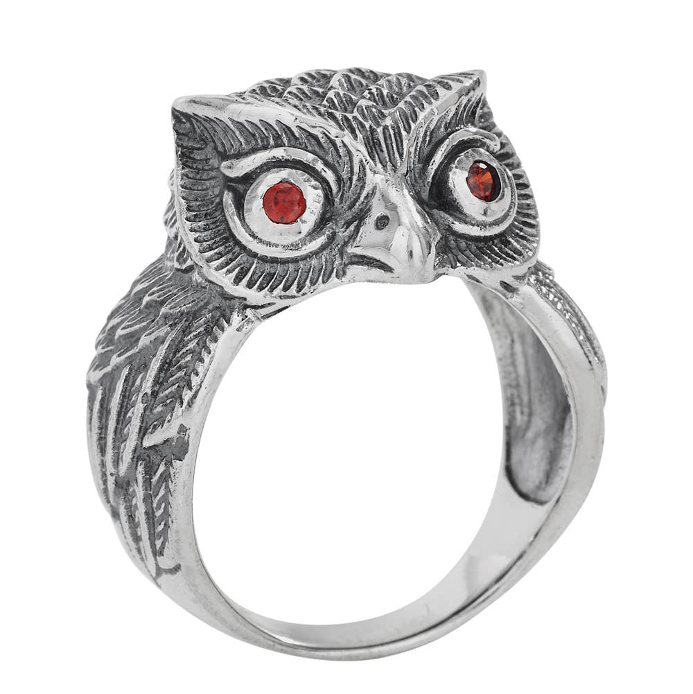 Tiger Mountain Jewelry - The Wisest Friend Red CZ Sterling Silver Ring: 9