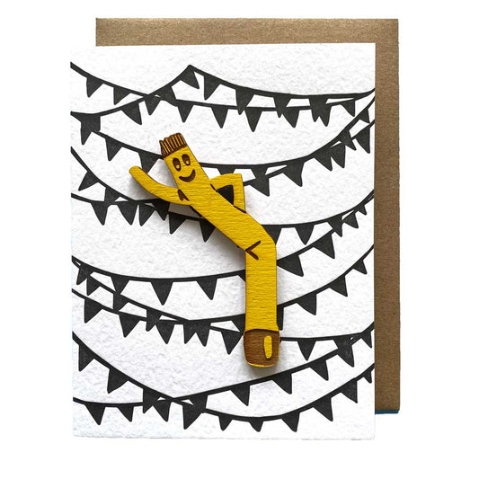 Air Dancer Magnet w/ Letterpres Pennant Card: Yellow