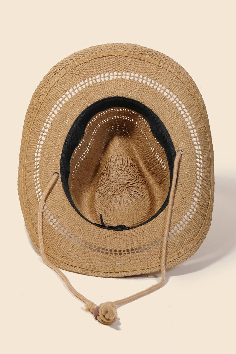 Straw Weave Western Cowboy Hat: KA