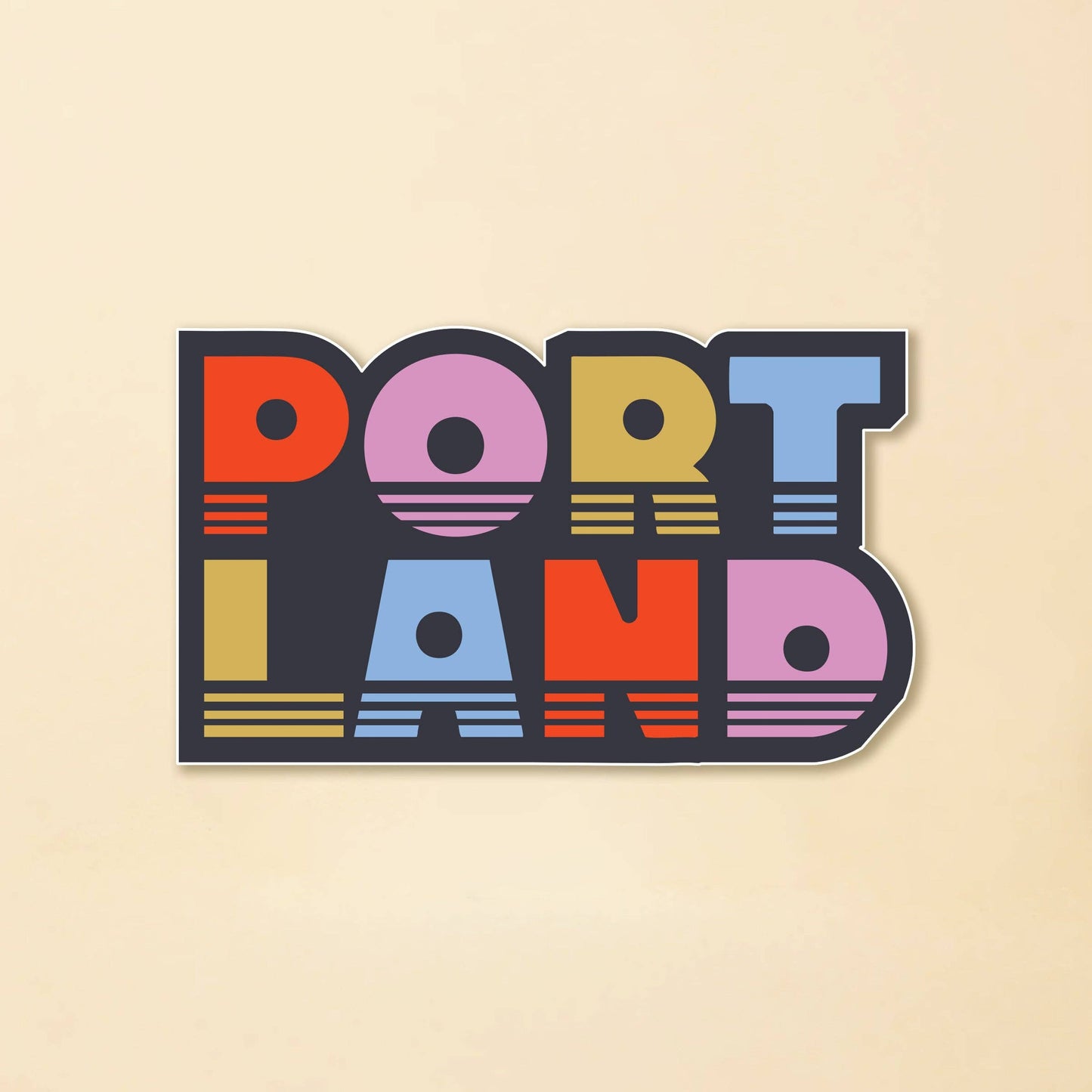Retro Portland Font Sticker