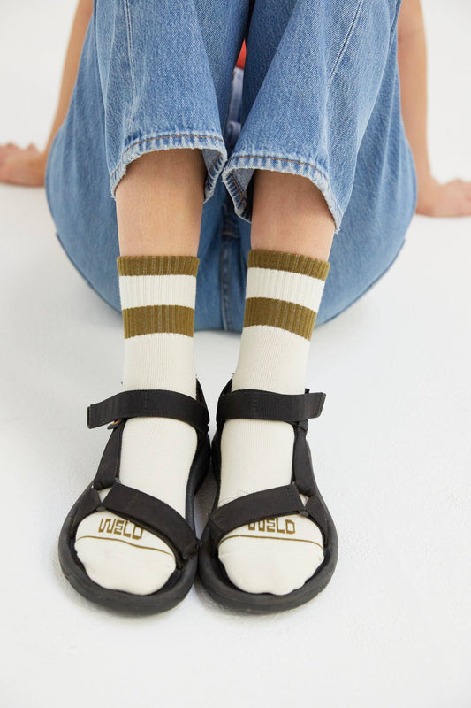 WELD Mfg. - Striped Quarter Socks: Cactus