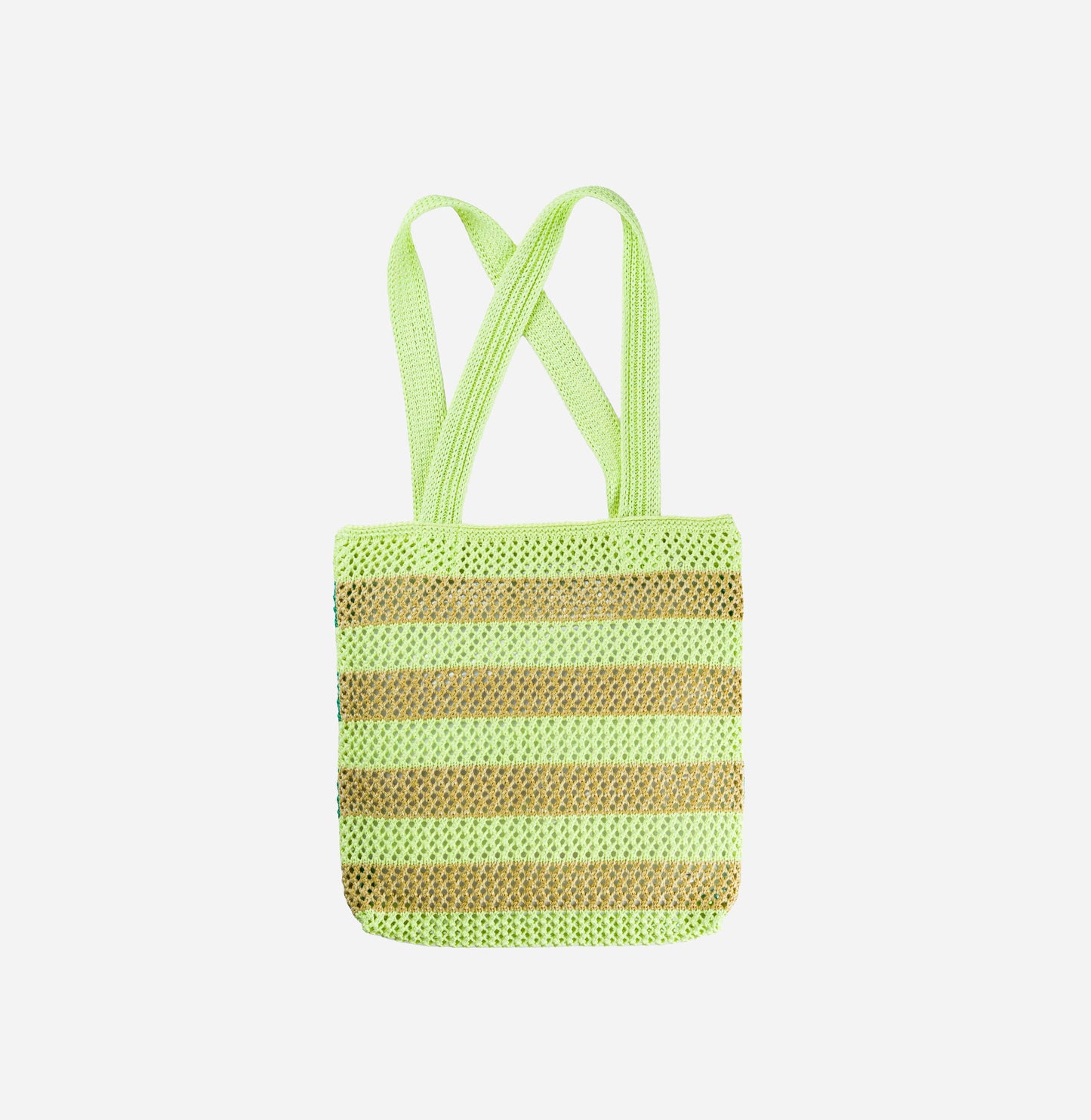 VERLOOP | knits - Stripe Raffia Tote: Lime Green