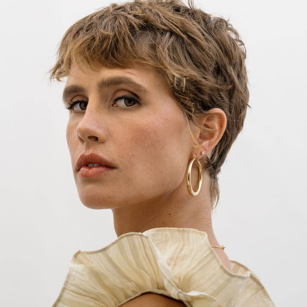 Large Maria Hoops: Silver