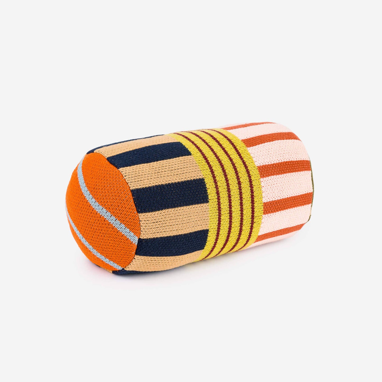 VERLOOP | knits - Patchwork Stripe Bolster Pillow: Rainbow