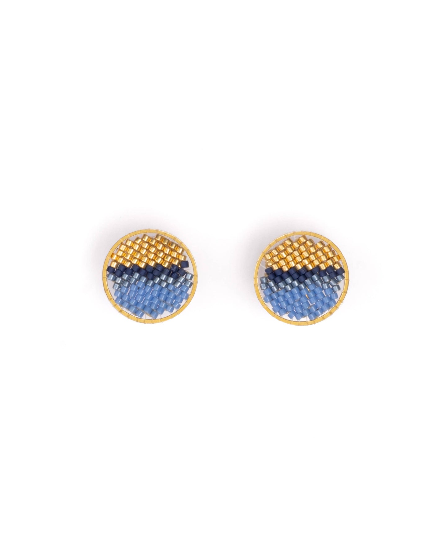 Mayana Designs Co - Beaded Handwoven Sweet Tart Stud Earrings (Pink)