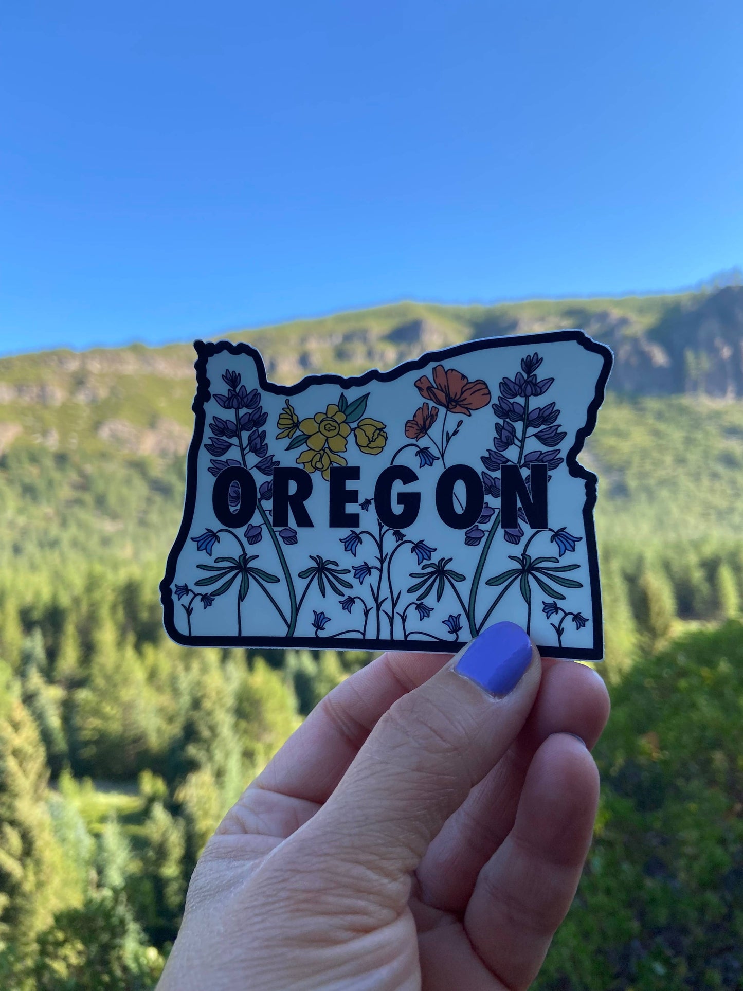 Graphic Heart - State Florals Oregon - Vinyl Sticker