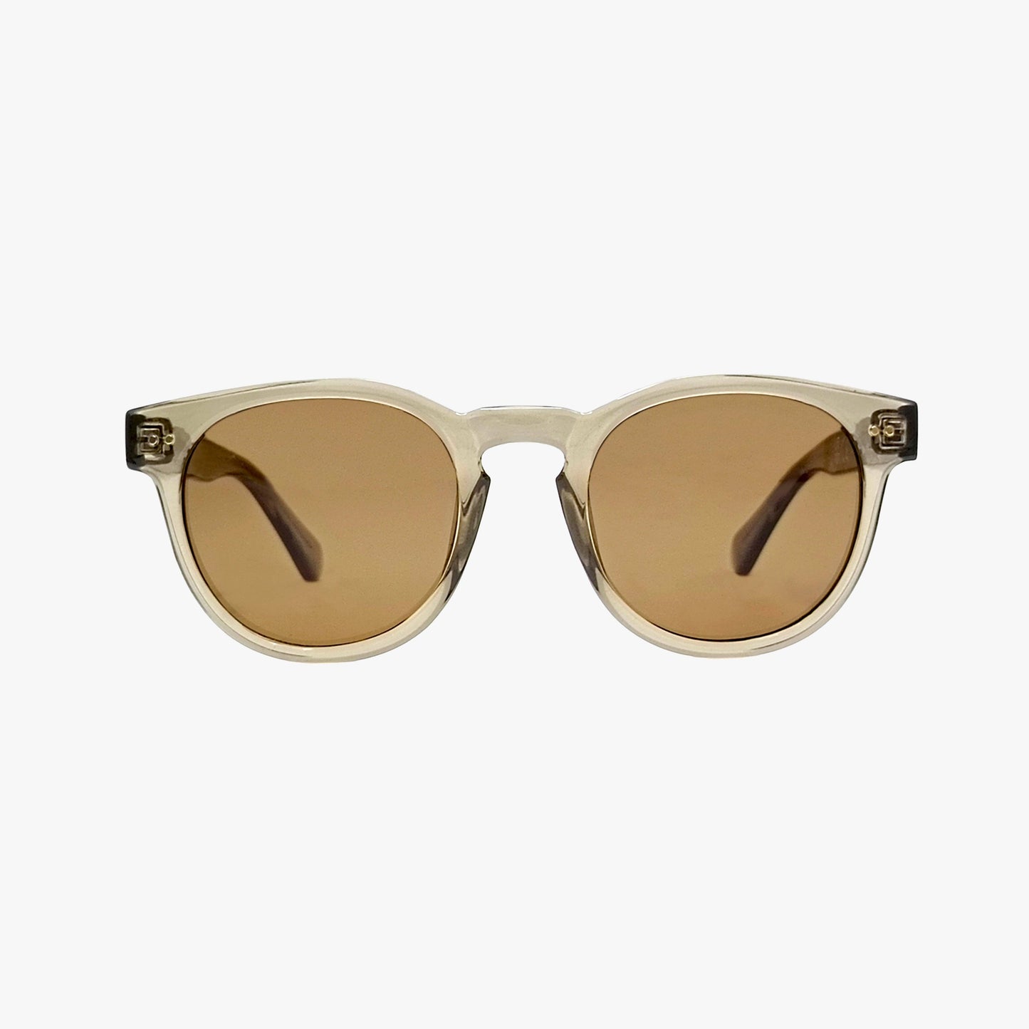Kohv Eyewear - ALEX CRYSTAL TAUPE Polarized Round Fashion Sunglasses