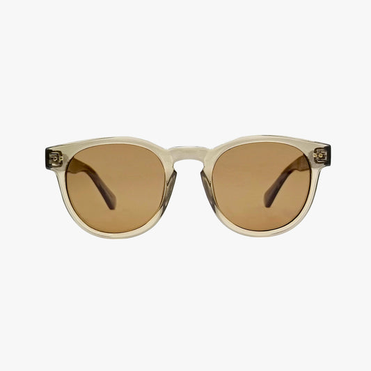 Kohv Eyewear - ALEX CRYSTAL TAUPE Polarized Round Fashion Sunglasses