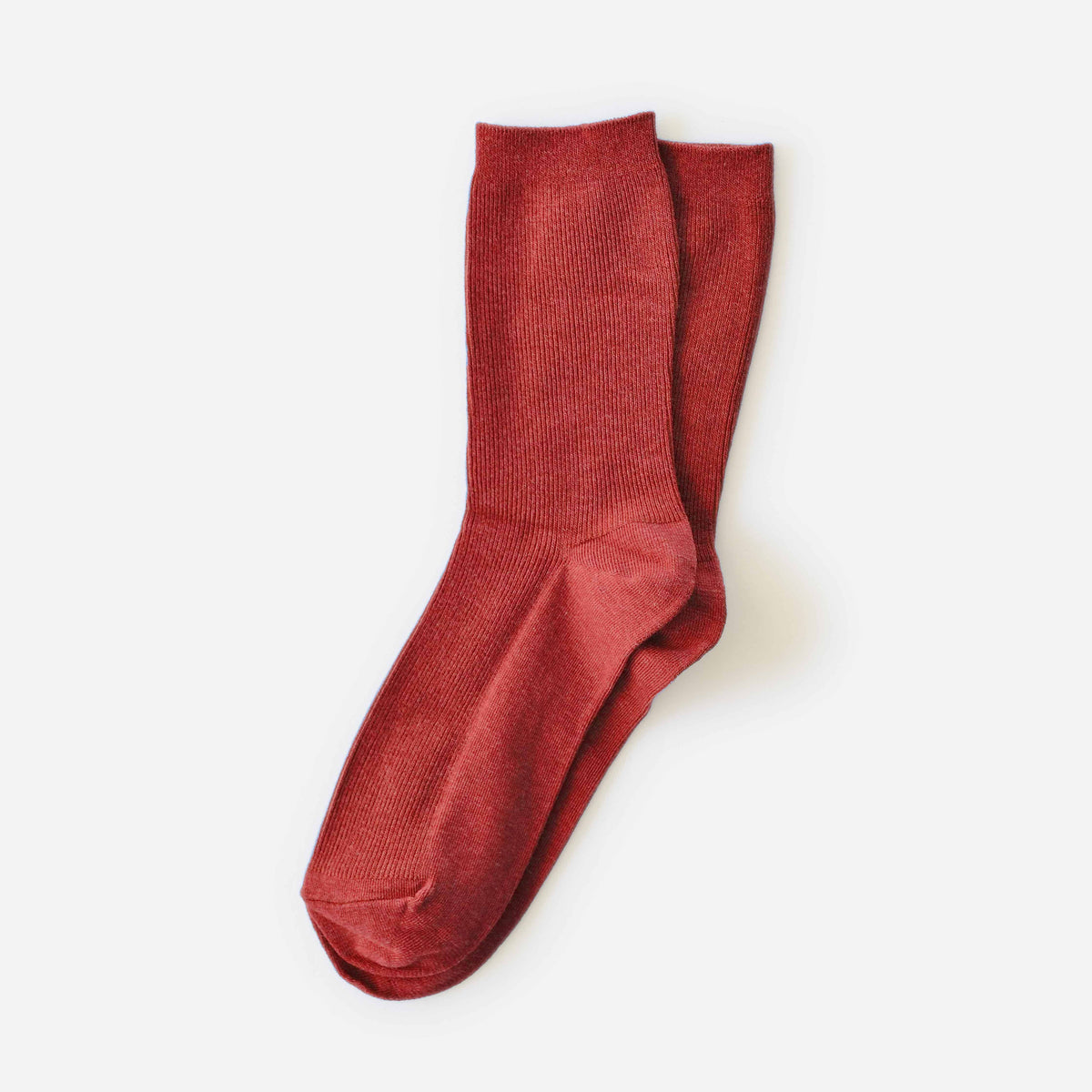 Hooray Sock Co. - Everyday Solid Crew Socks — Terracotta: Small (Women's 4 - 10)