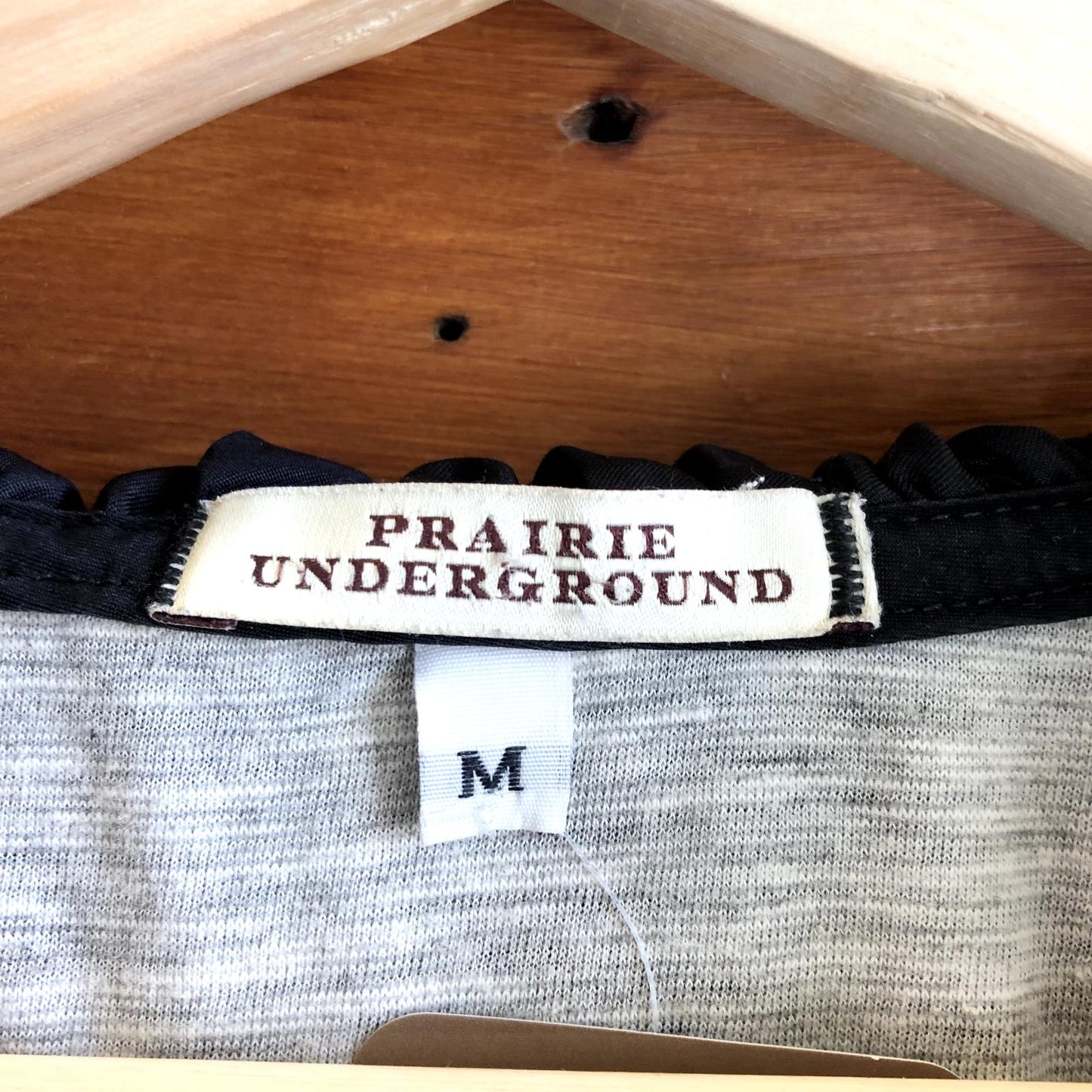 M - Prairie Underground Black Silky Ruched Hooded Cloak Jacket 0411AH