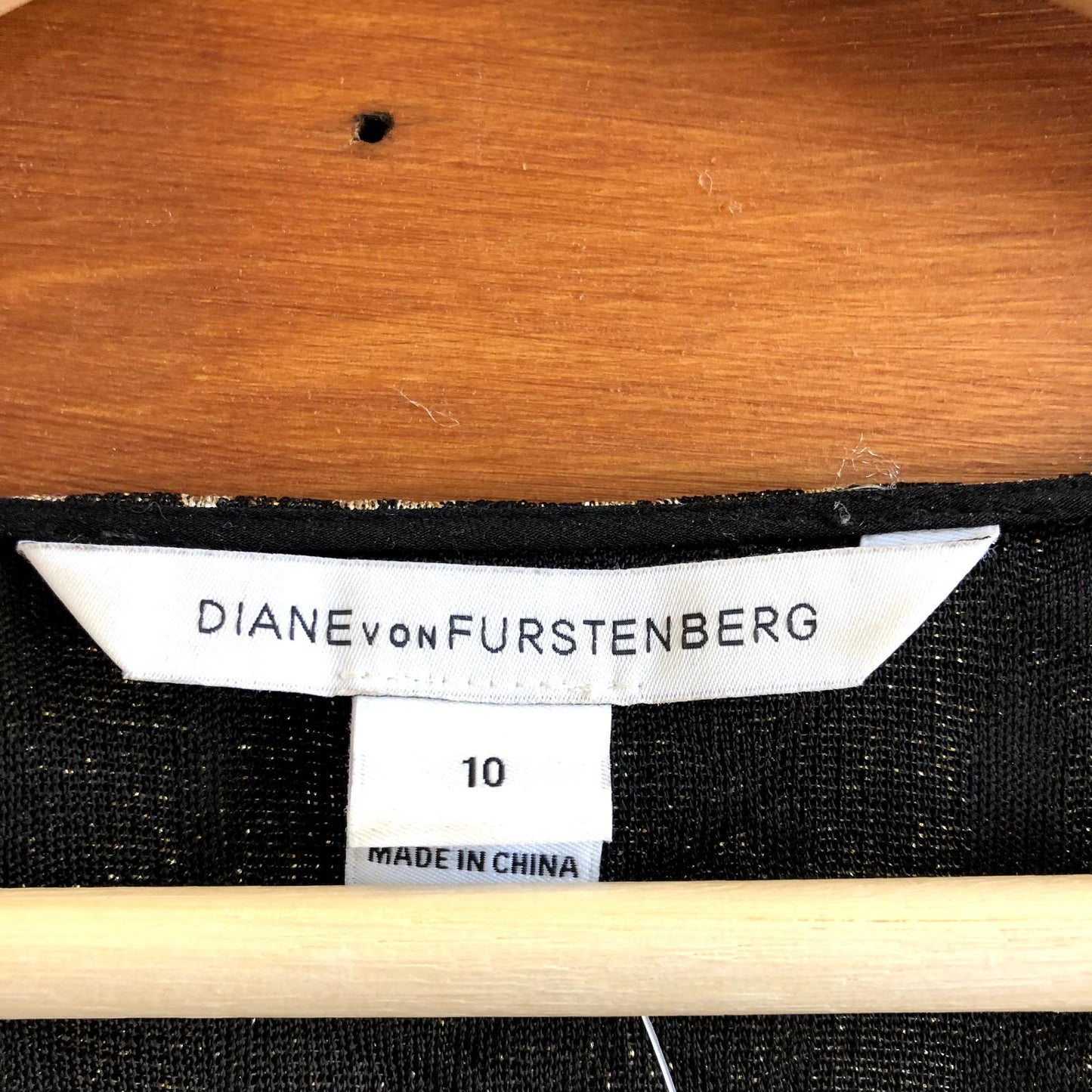 10 - Diane von Furstenberg Black Gold Behati Long Sleeve Wrap Top 0918KW