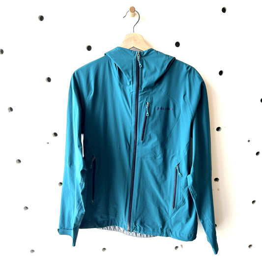 M - Patagonia Dark Teal Stretch Rainshadow Zip Up Hooded Jacket 0524ME