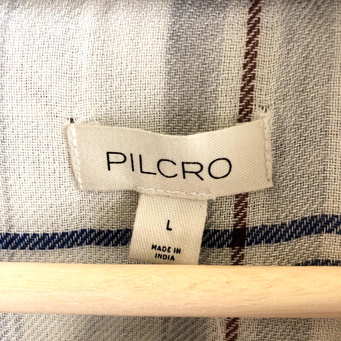 L - Pilcro Anthropologie White Blue Plaid NEW $110 Ruffle Button Up Shirt 0206BS