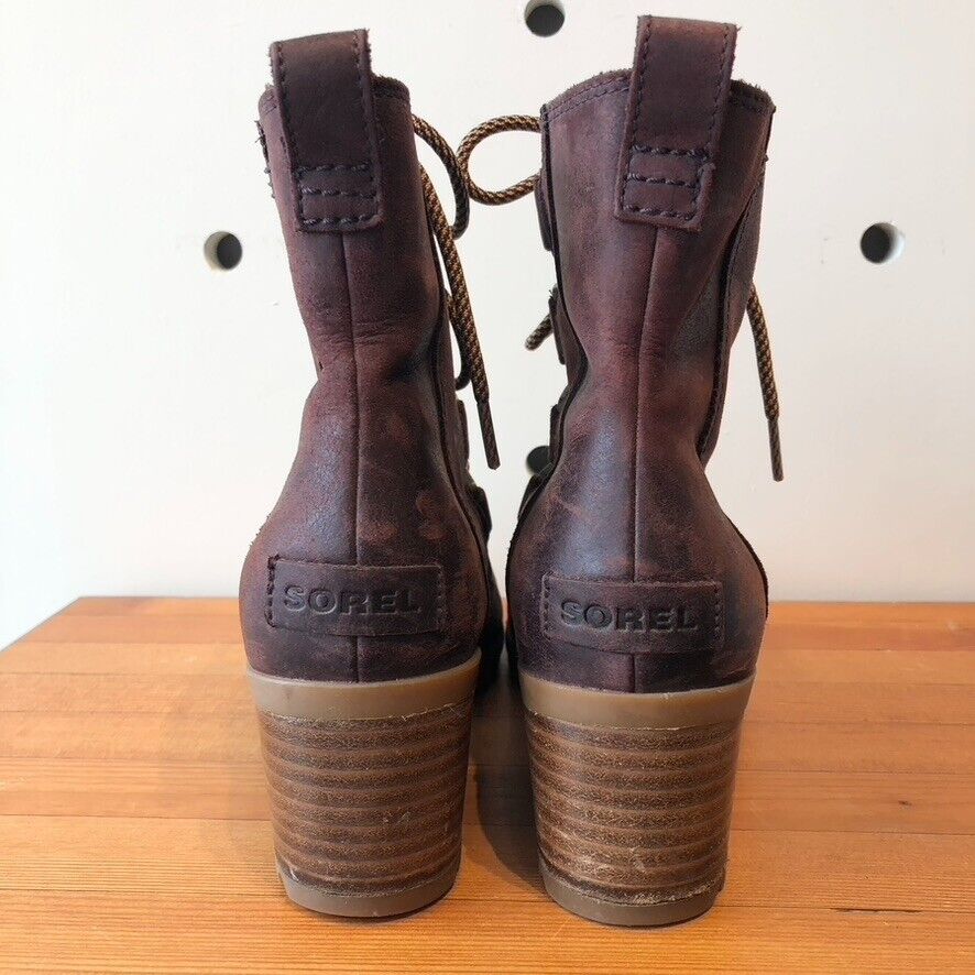 7.5 - Sorel Redwood Leather Cate Lace- Up Waterproof Bootie Boots 0209CM