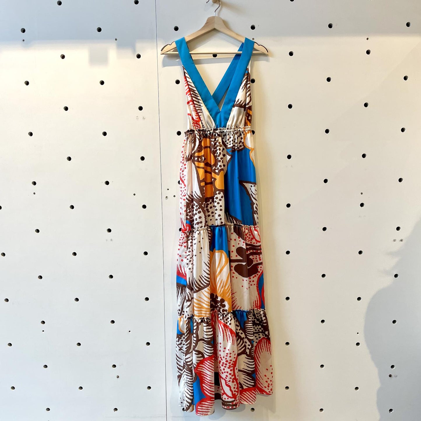 M - Le Superbe Anthropologie $495 Colorful Silky Descanso Maxi Dress NEW 0114KE