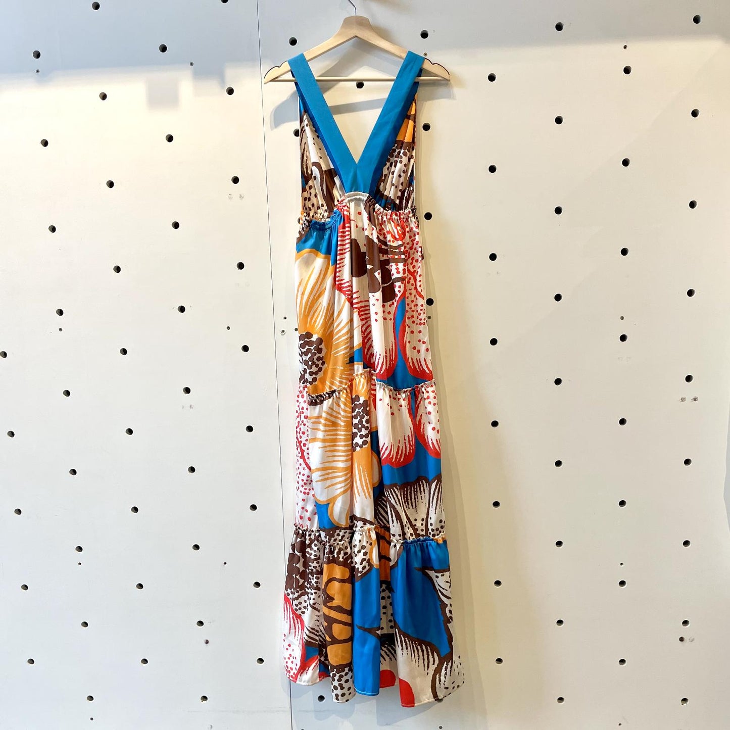 M - Le Superbe Anthropologie $495 Colorful Silky Descanso Maxi Dress NEW 0114KE