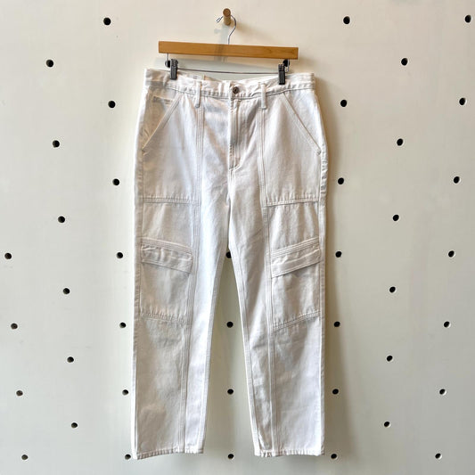 30 - AGOLDE Milkshake White Cooper Cargo High Waisted Jeans NEW 0716MD