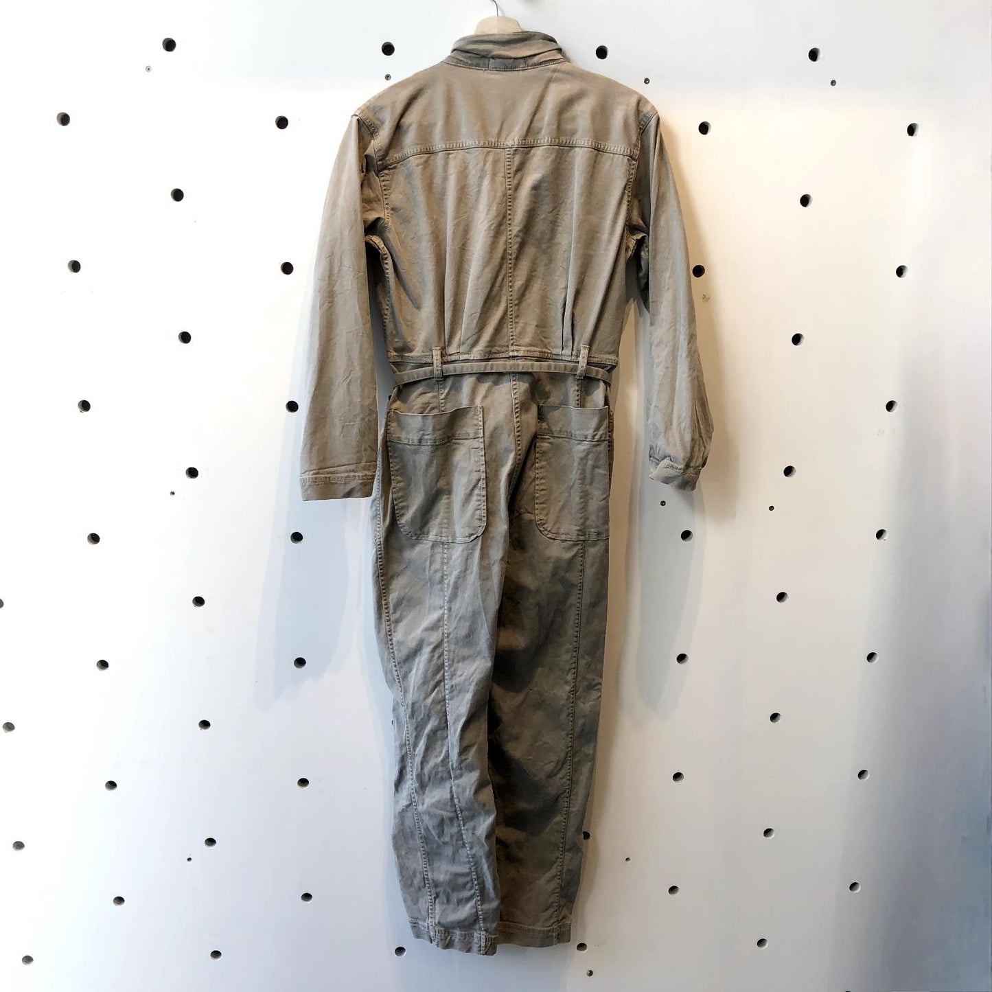 S - Alex Mill Sage Green Belted Expedition Long Sleeve Jumpsuit Outfit 0526JS