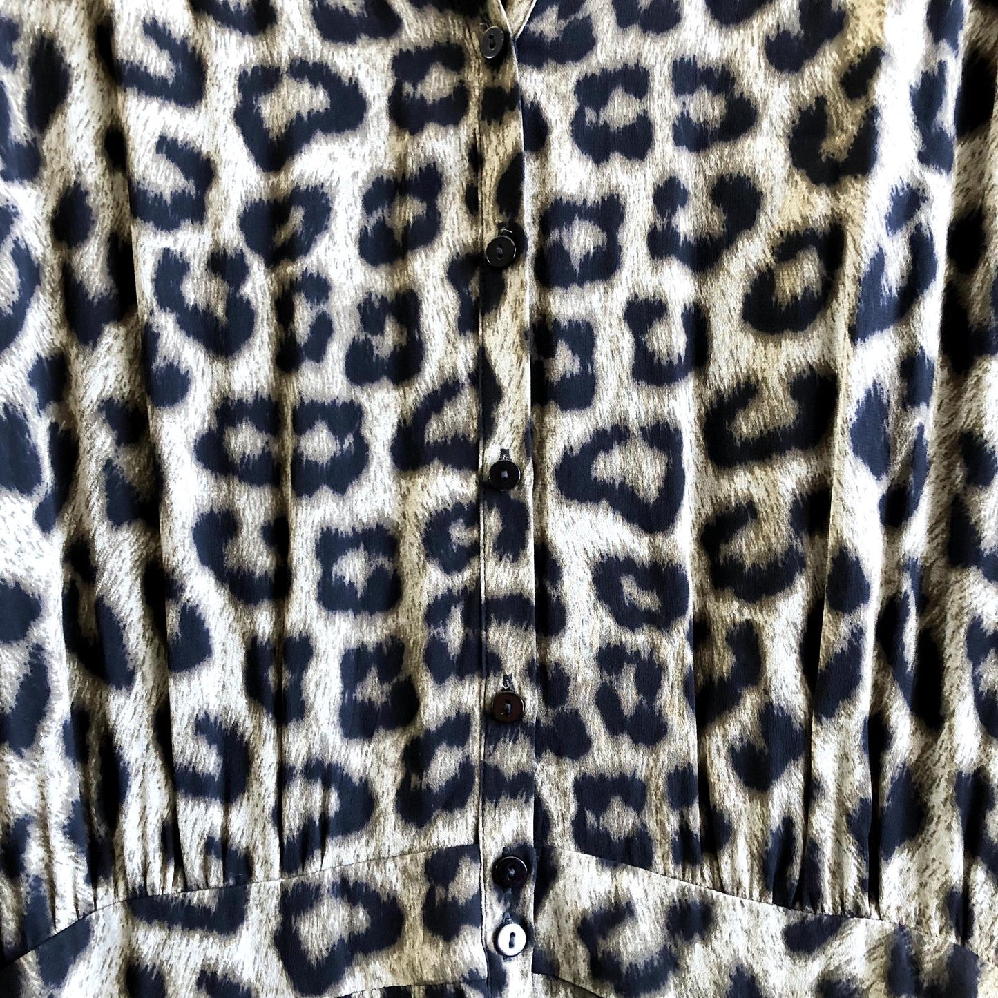 1 / S - Ba & Sh Flake Leopard Print Button Front Tiered Maxi Dress 0802SM