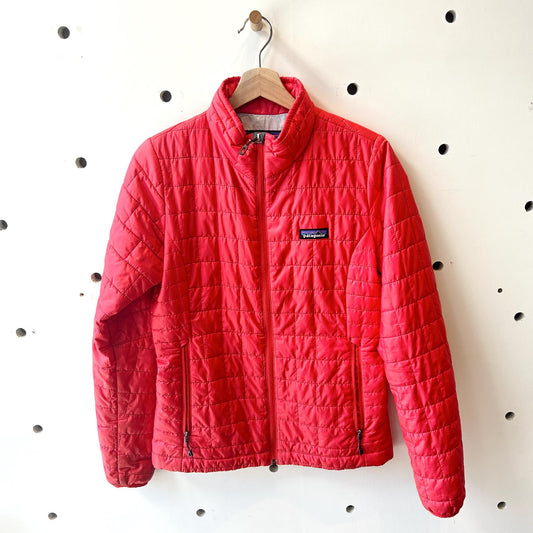 S - Patagonia Poppy Red Insulated Nano Puff Zip Up Womens Jacket 0202KT