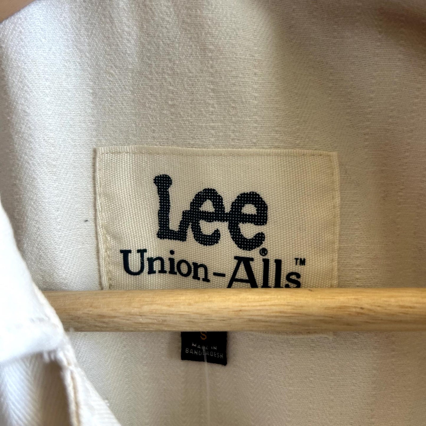 S - Lee Union-Alls White Long Sleeve Zip Coverall Flight Suit Jumpsuit 0617RF