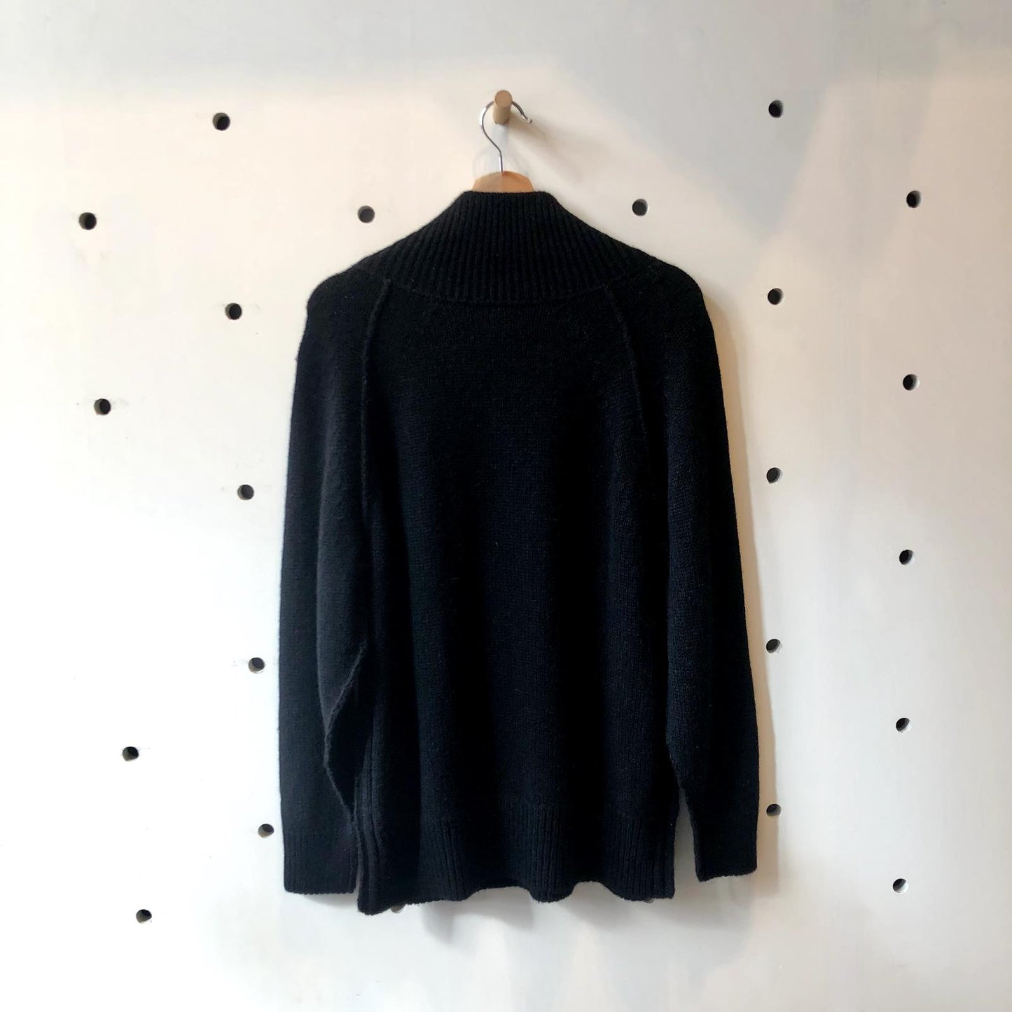 M - Sskein Black 100% Baby Alpaca Womens Pullover Sweater 0208KS