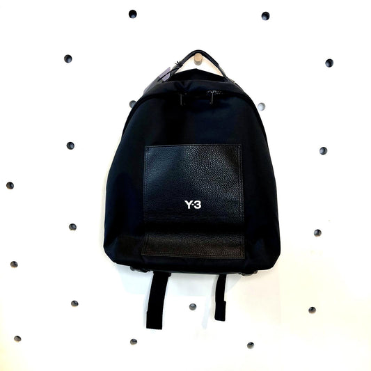 Y-3 Adidas Black $400 Unisex Leather Pocket Lux Gym Backpack Bag NEW 0727SO